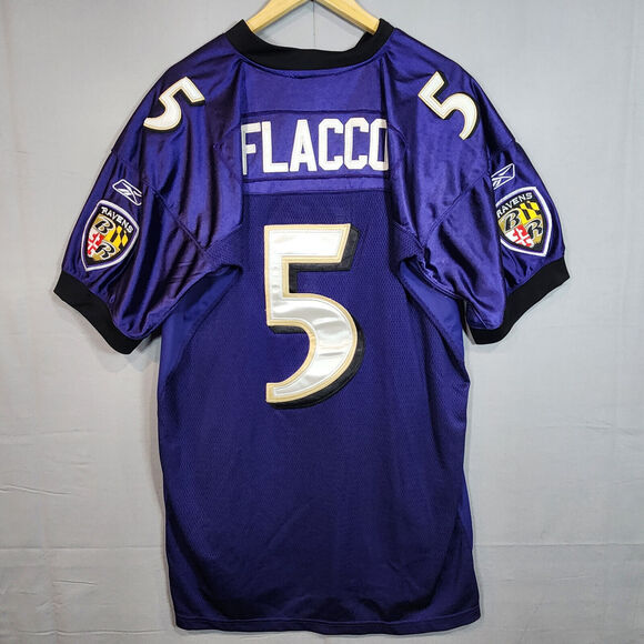 Joe Flacco Baltimore Jersey Ravens #5 Purple NFL Size 54 Reebok - Picture 2 of 5